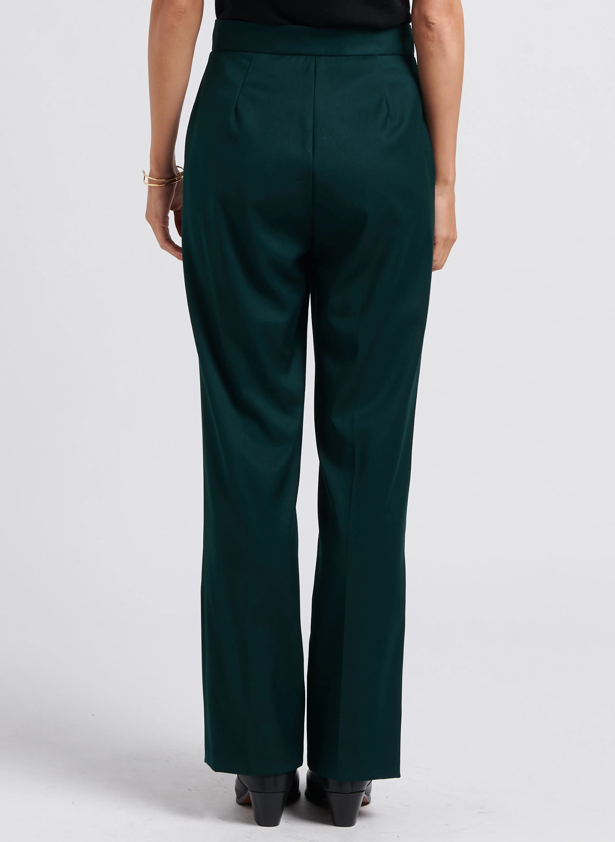 Pantalon de tailleur taille haute droit | Vert