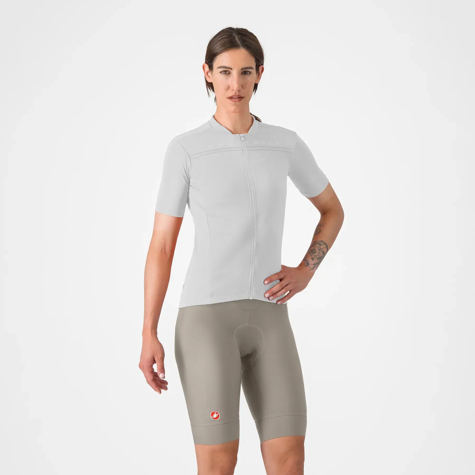 Castelli Prima 2 Fietsbroek Kort Zonder Bretels Lichtgrijs Dames