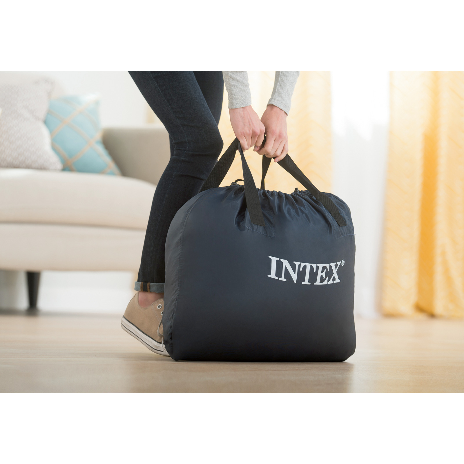 INTEX Luftbett Supreme Airflow 152 x 51 x 203 cm mit integrierter Pumpe