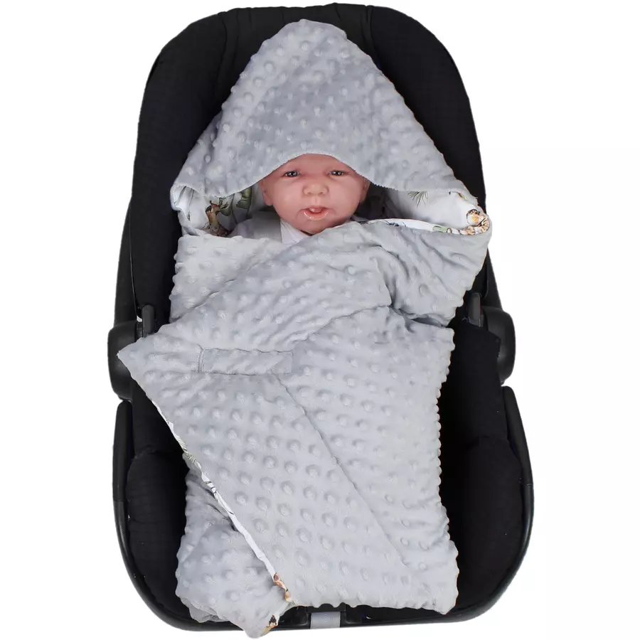 TupTam Baby Winter Einschlagdecke für Babyschale Wattiert grüngrau