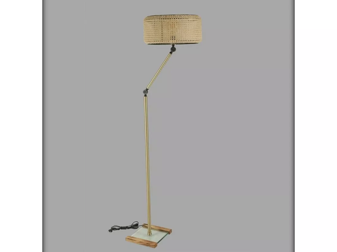 Lampe à pied avec structure en métal dorérotin