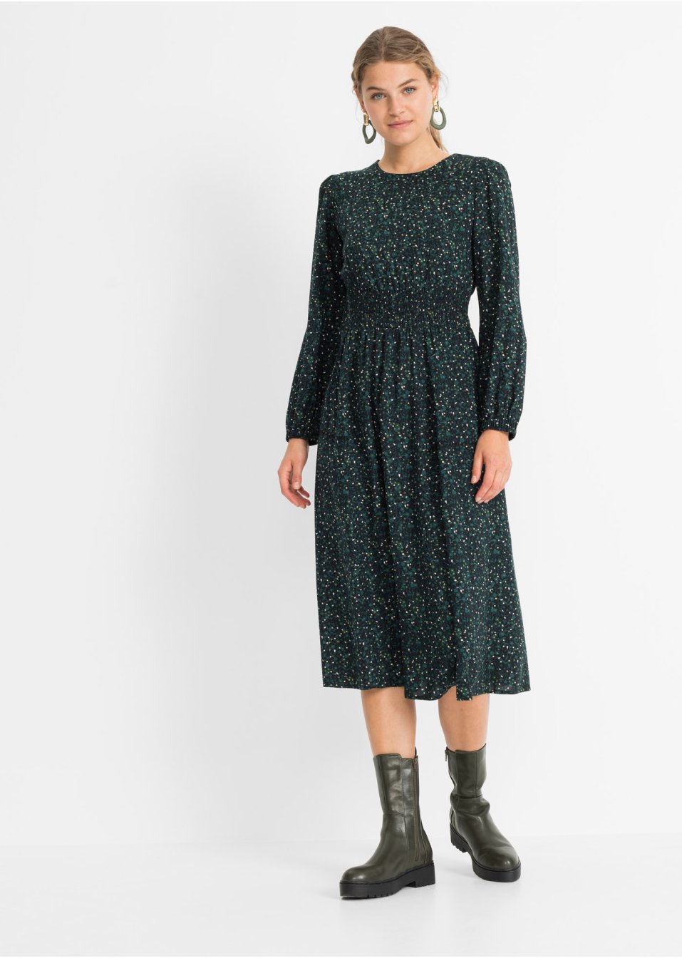 Robe midi à imprimé floral