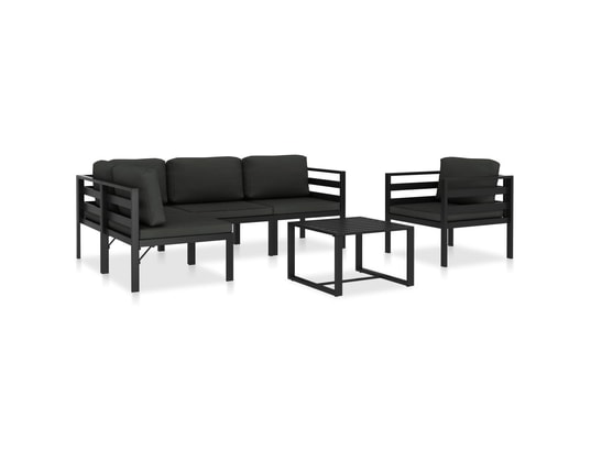 VIDAXL - Salon extérieur Salon de jardin 6 pcs avec coussins aluminium anthracite