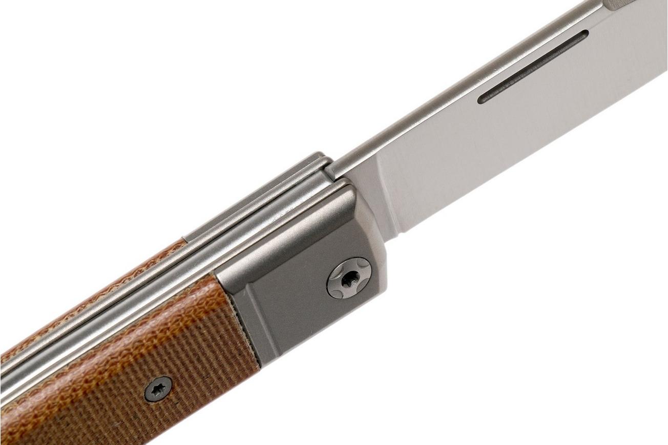 LionSteel BestMan BM1 CVN Natural Canvas Micarta slipjoint zakmes