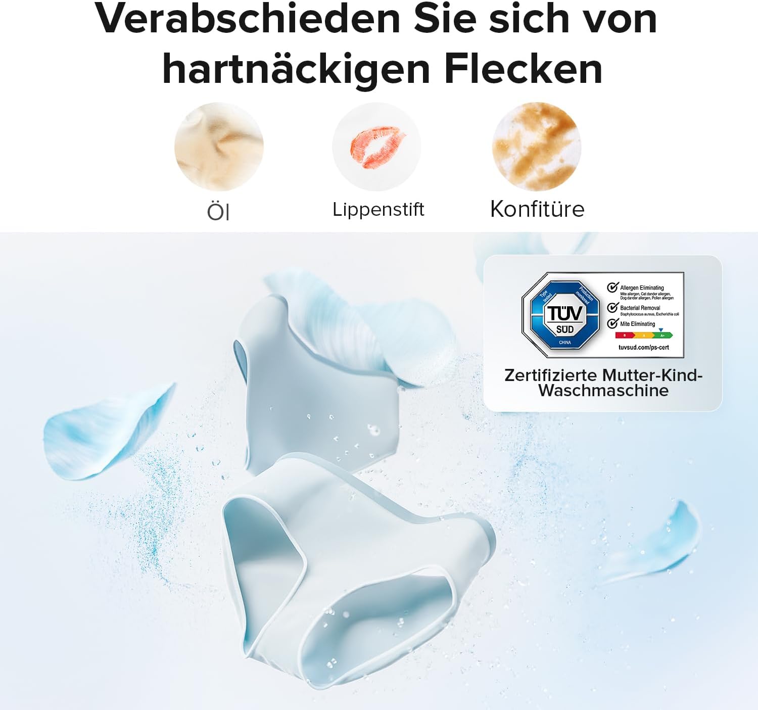 roborock Zeo Mini Waschtrockner / 1 kg Waschen & 0,5 kg Trocknen/Zeo-cycle Niedertemperatur-Trocknung/LintClear Selbstreinigungssystem/Intelligente Dosierung / 20+ Wasch- & Trockenprogramme