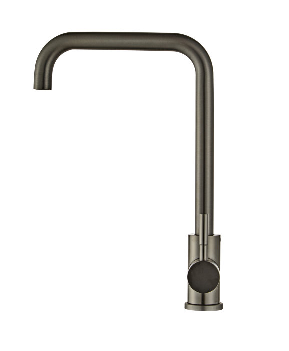 Køkkenarmatur m/kantet tud gunmetal