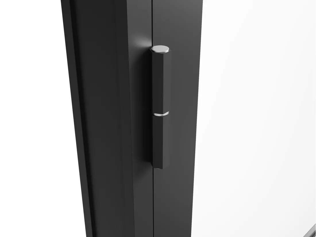 Bloc porte réversible en aluminium et verre trempé - H204 x L93 cm - Noir - MASERU