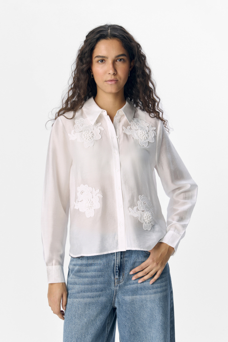 Object ecru dames blouse