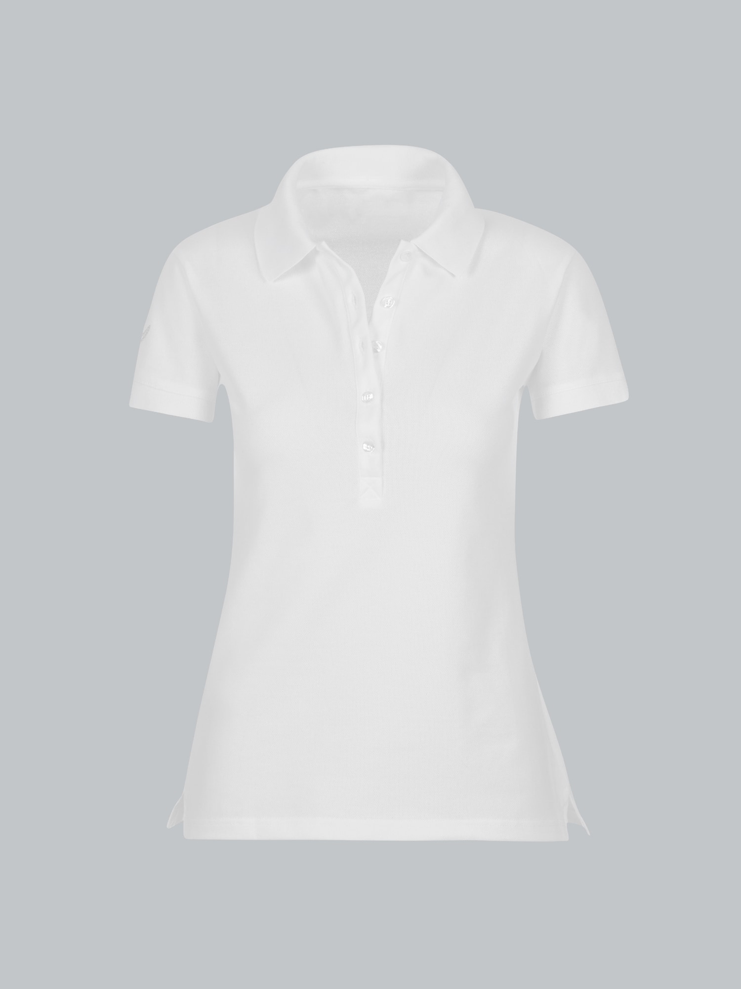 Poloshirt mit Kristallsteinen Weiss