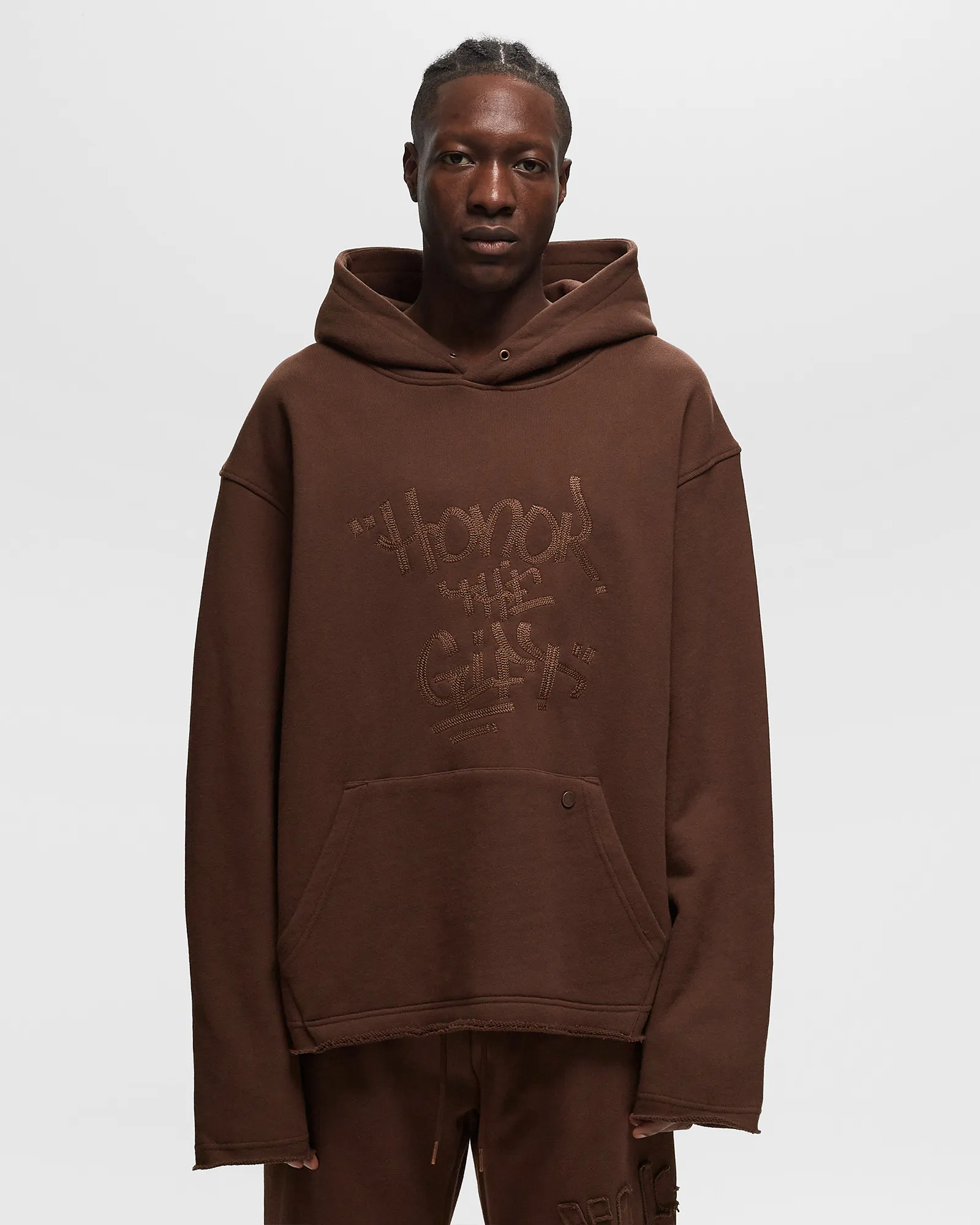 Honor The Gift SCRIPT EMBROIDERED HOODIE