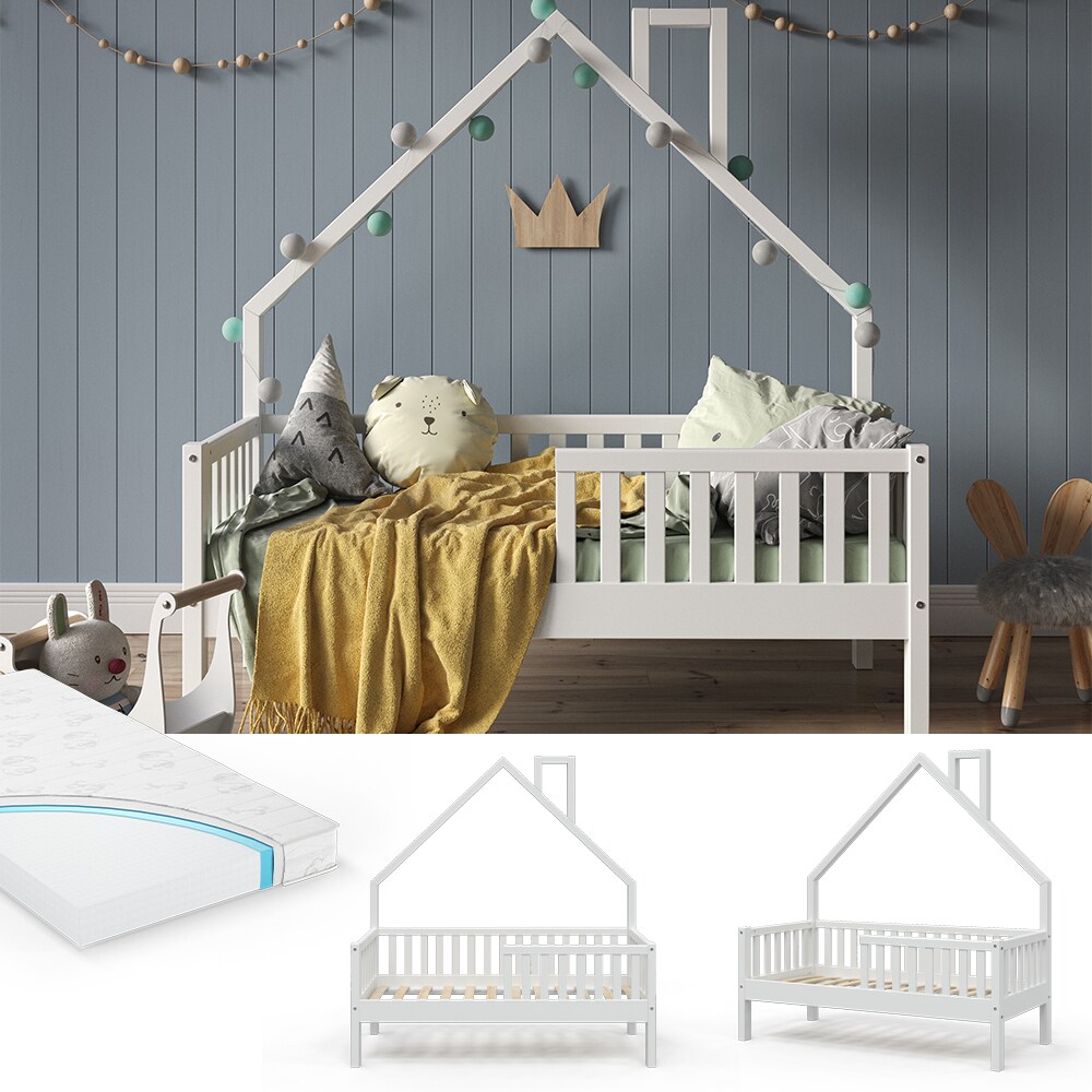 VitaliSpa Hausbett Kinderbett Spielbett Noemi 70x140cm Schubladen Rausfallschutz