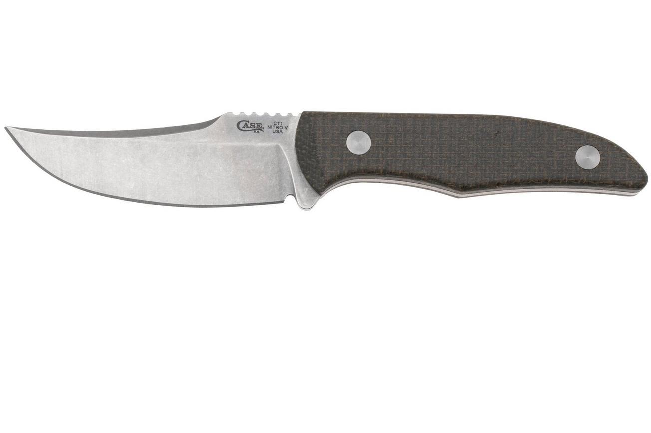 Case Hunter CT1, 76935 Stonewashed Nitro V Green Burlap Micarta, jachtmes