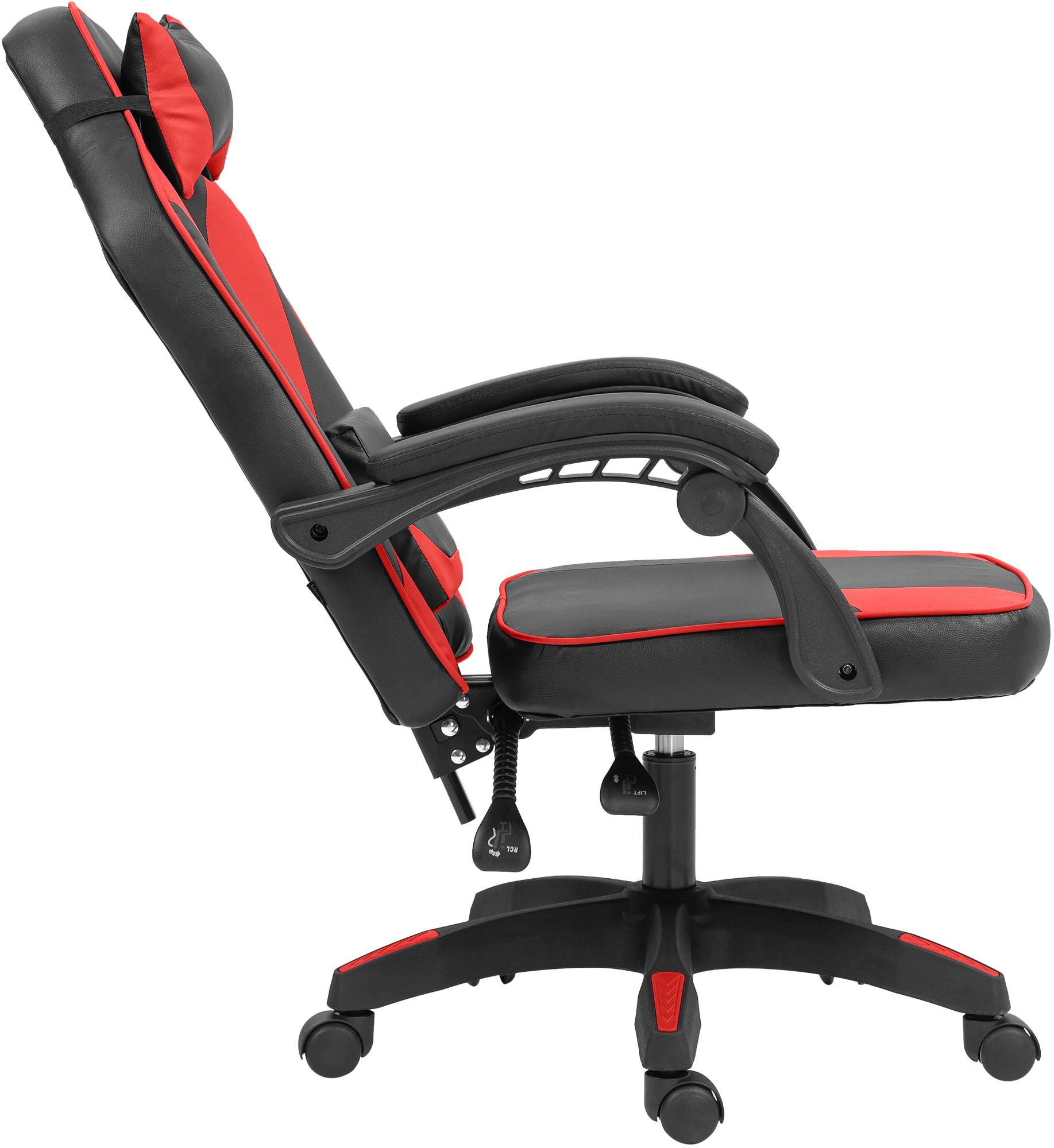 CLP Bürostuhl Orkney I Ergonomischer Gamingstuhl mit Kunstlederbezug I Schreibtischstuhl mit verstellbarer Rückenlehne und Kopfstütze