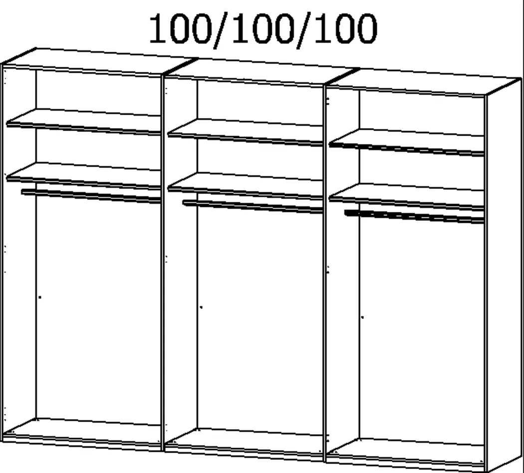 Kleiderschrank Kona 301 x 223 cm
