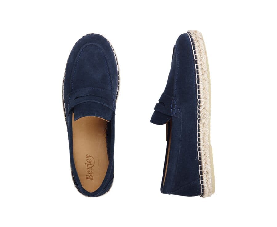 Mocassin homme été en velours Navy - PANAREA