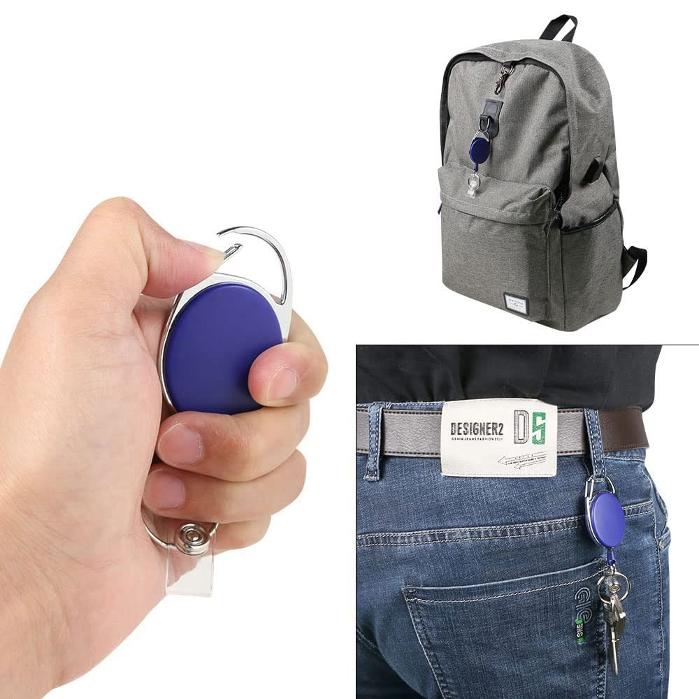 Anti-Lost Key-Bak Schlüsselanhänger mit Gürtelclip   Kartenhalter   Schlüsselring - Rot