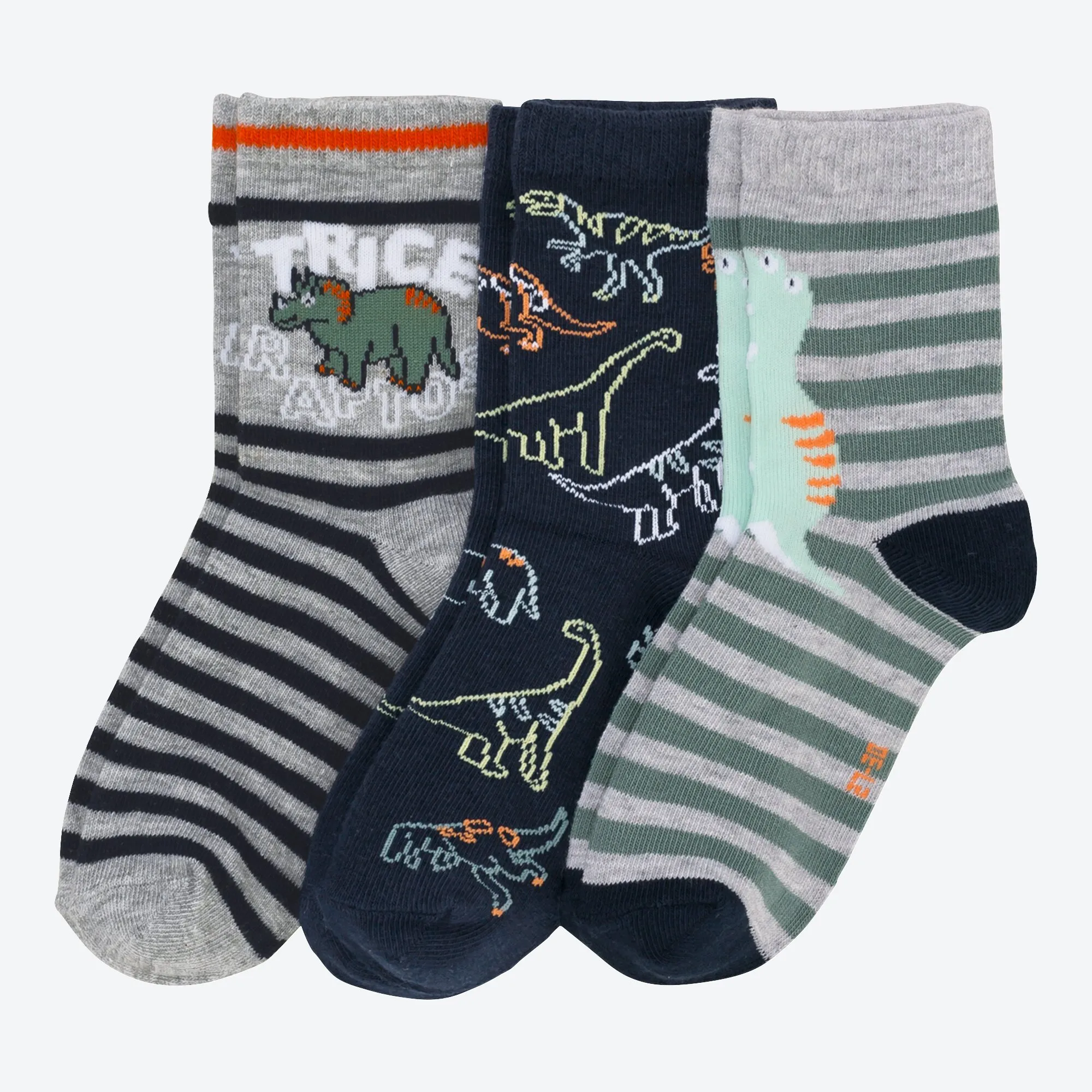 Jungen-Socken mit Dino-Design, 3er-Pack