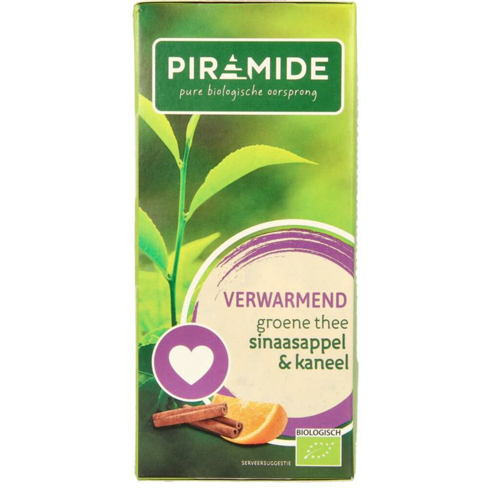 Piramide Groene Thee Verwarmend Sinaasappel & Kaneel20 stuks