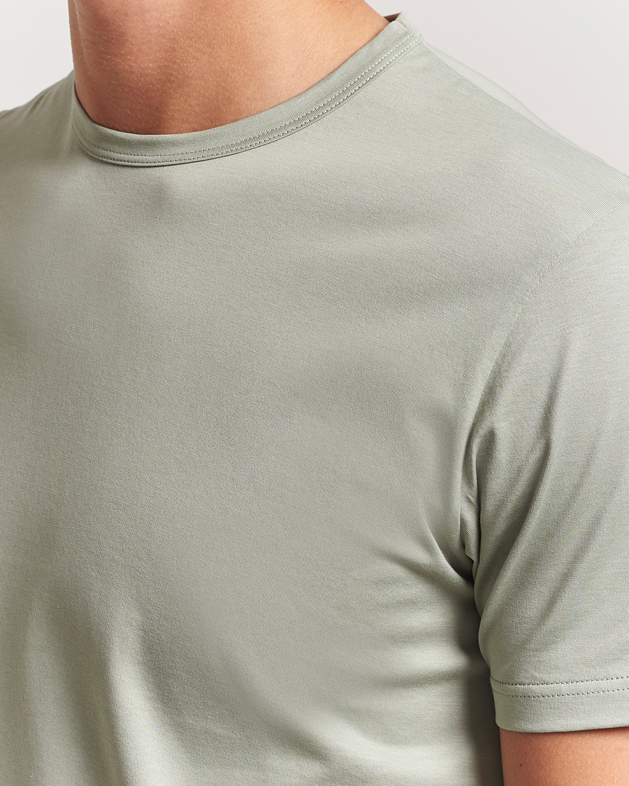 Sunspel Crew Neck Q82 Cotton T-Shirt Pastel Green