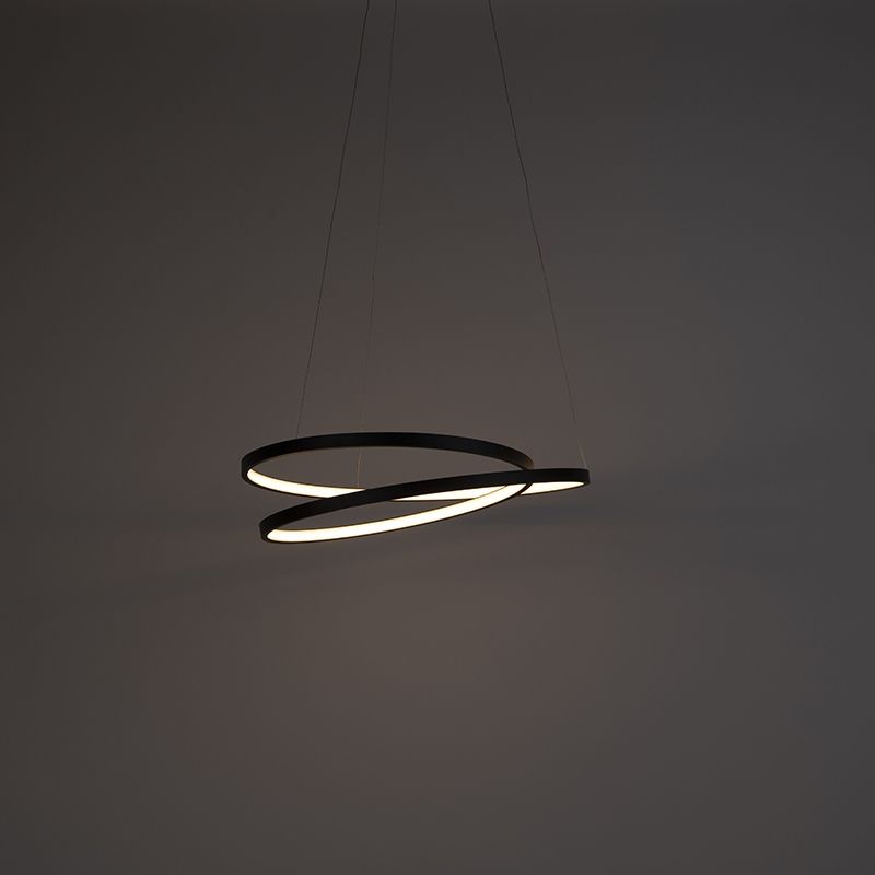 Design hanglamp zwart 55cm incl. LED dimbaar - Rowan