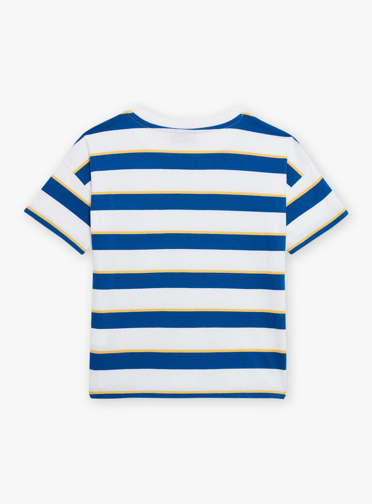 T-shirt marinière blanc à imprimé à rayures