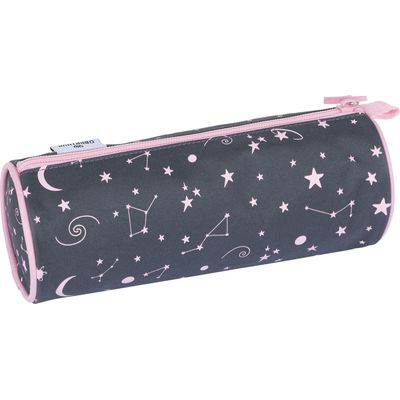 Trousse ronde Cosmic Girls - 1 compartiment - gris anthracite - Oberthur