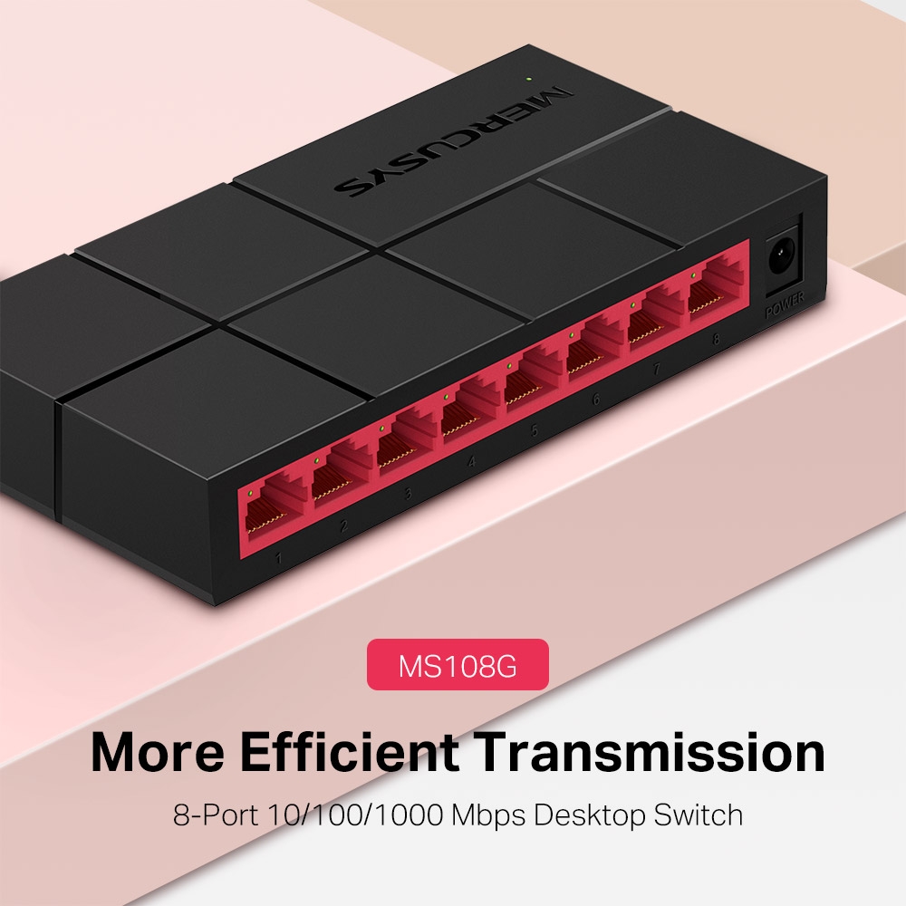 SWITCH MERCUSYS MS108G 8 PORTAS GIGABIT 1000MBPS