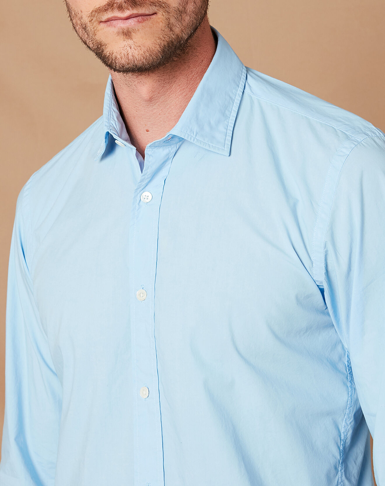Hartford Chemise Slim Sammy Pat bleue