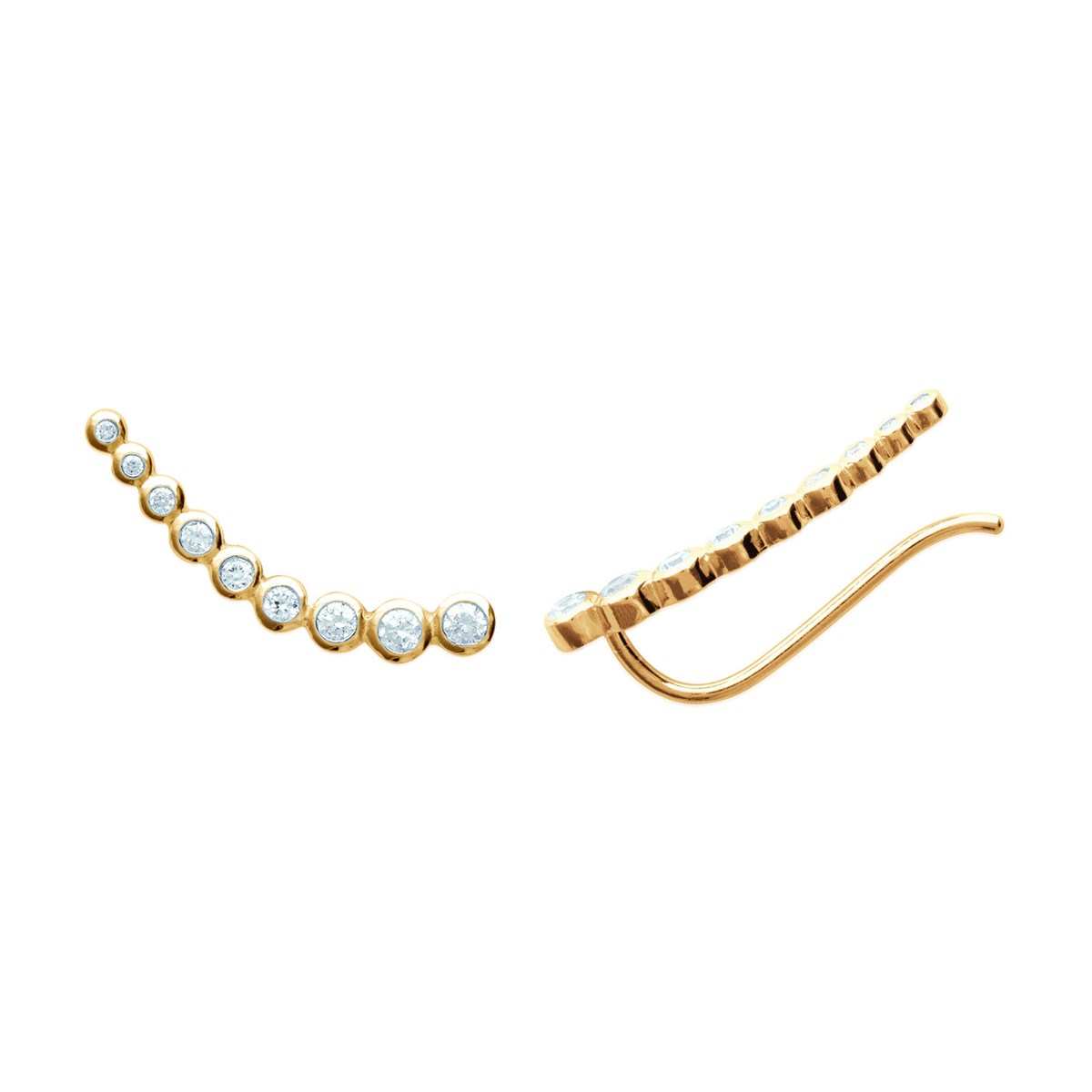 Boucles d'oreilles Brillaxis virgules empierrées