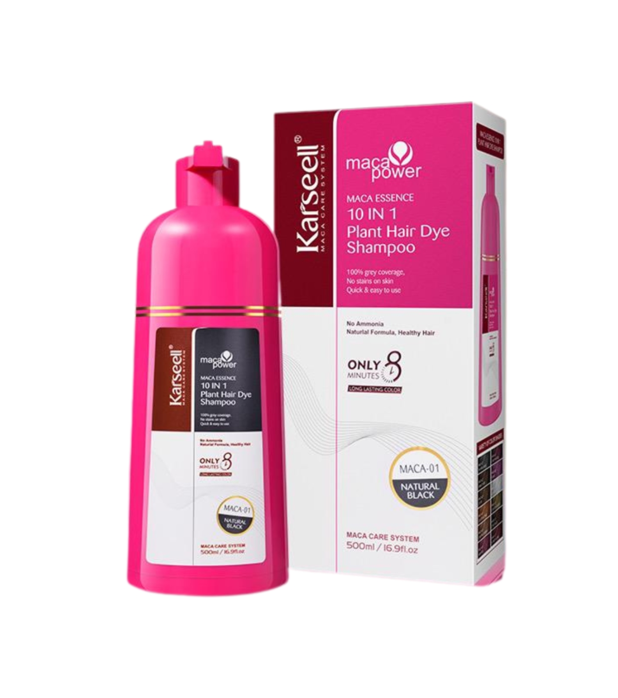 Karseell - Shampoo de Tintura 10 em 1 - Preto