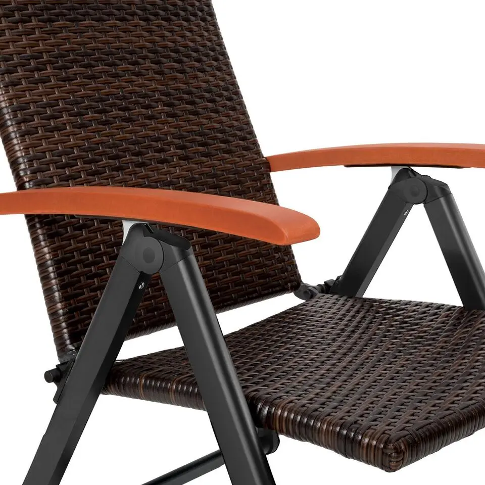 tectake Wicker tuinstoel Canberra opklapbaar, Bruin
