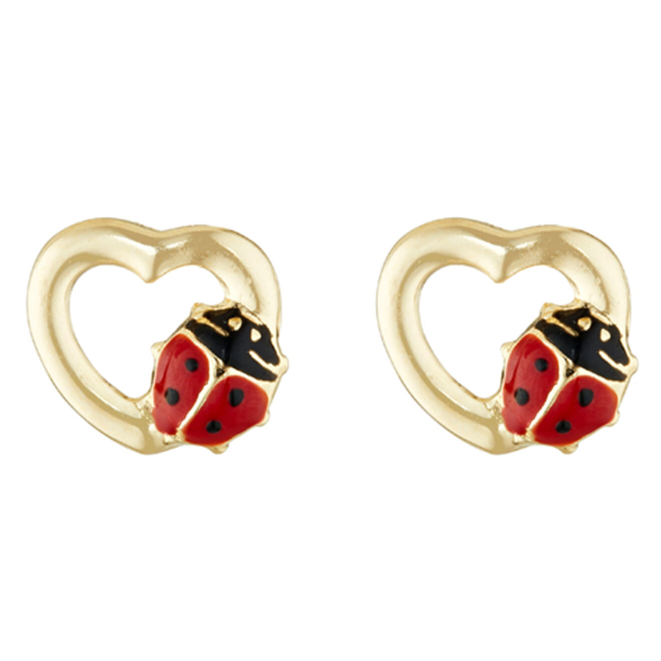 Instant d'Or Boucles d'oreilles enfant Coccinelle Amoureuse or jaune