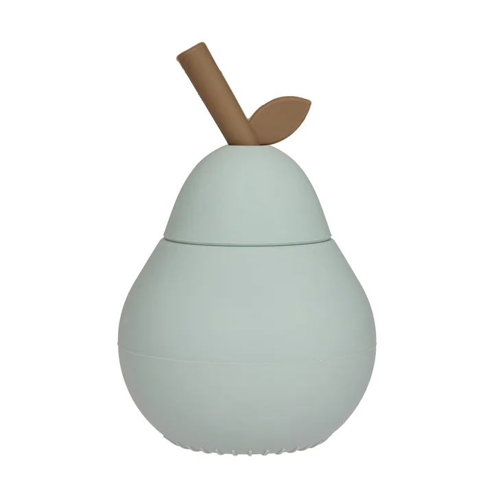 OYOY - Birnen Becher mit Strohhalm, pale mint