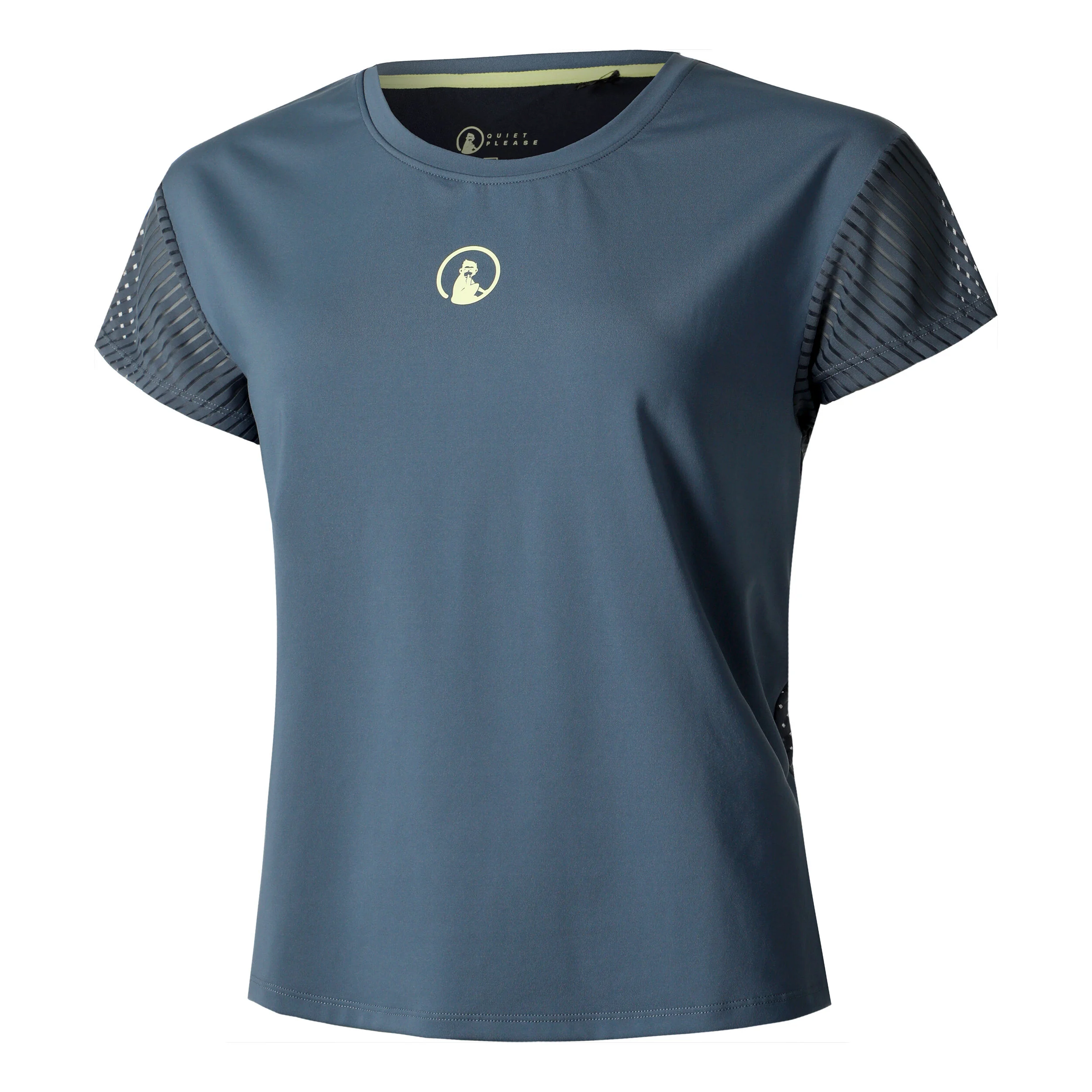 Quiet Please Perspectives Cross T-shirt Femmes - Bleu