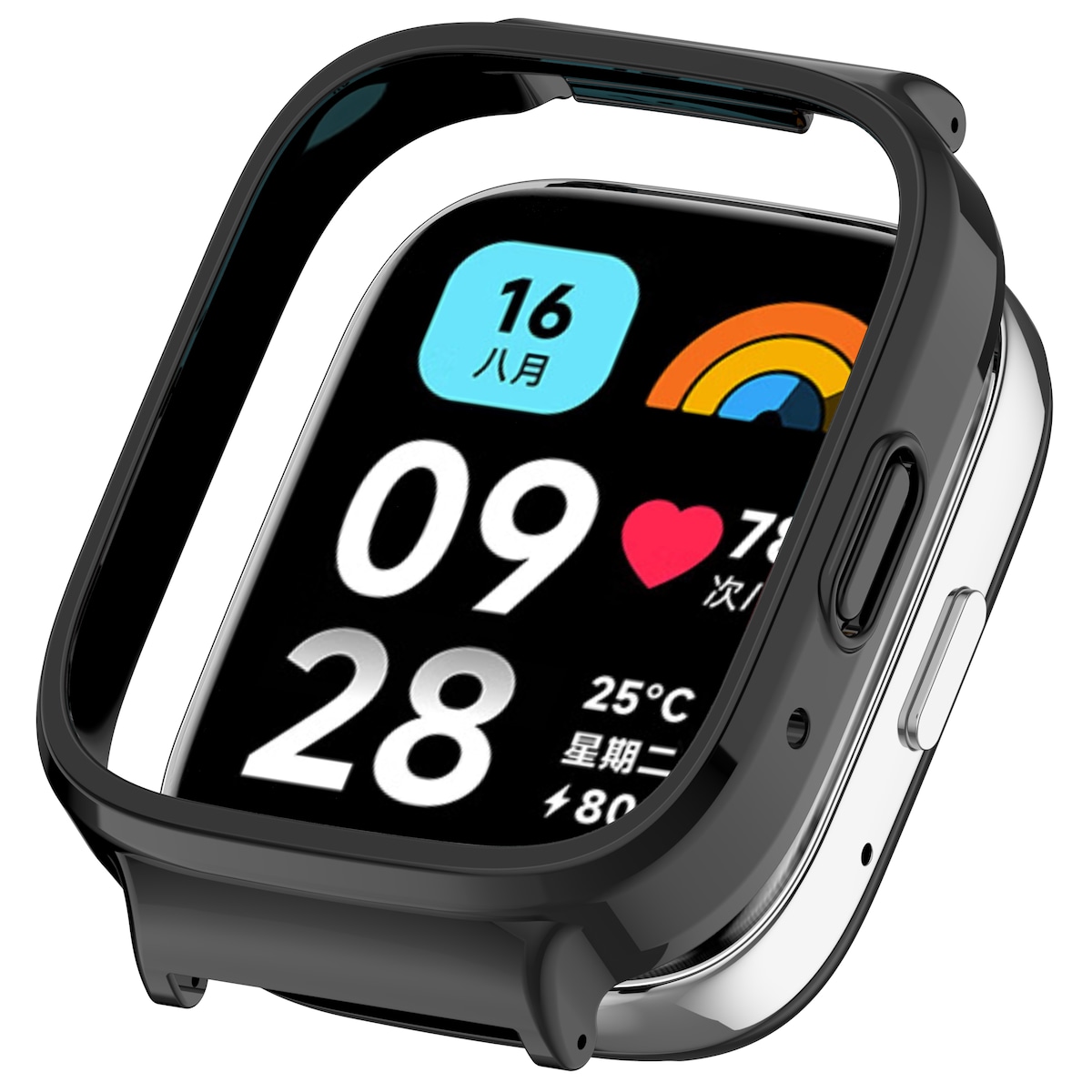 Redmi Watch 3 Halv-Wrapped Lugs Case (20MM åpning) - Svart
