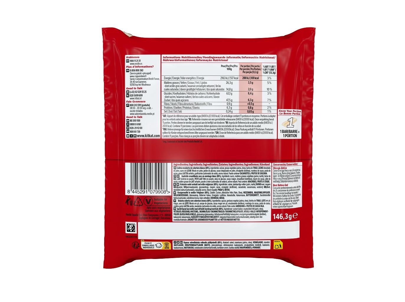 SNACK DE CHOCOLATE KITKAT MINI BRANCO 146.3 G