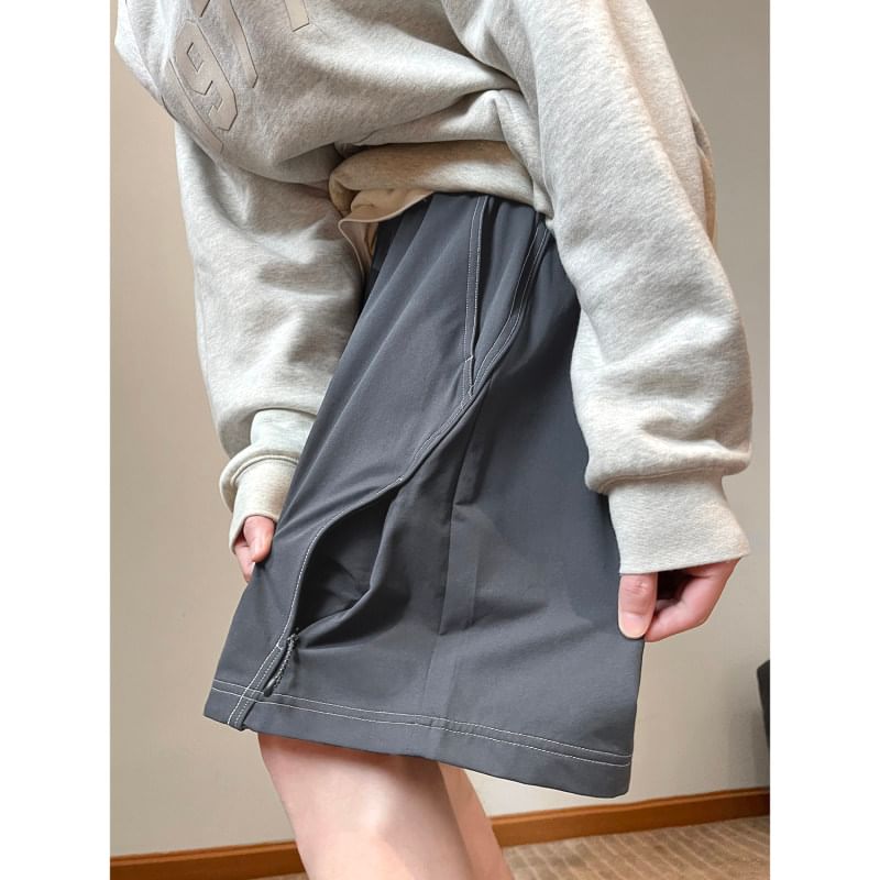 emeisa - Effen short met middelhoge taille