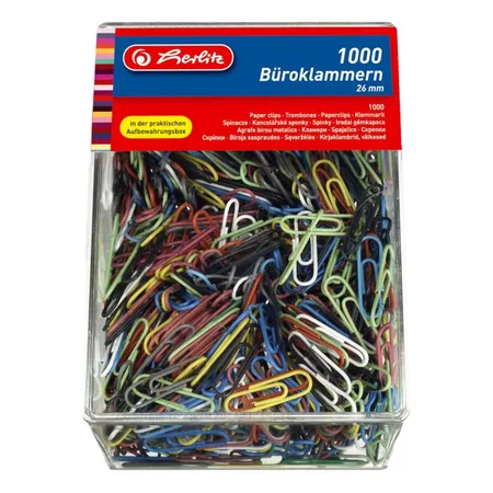 Herlitz Büroklammern farbig sortiert, 26 mm, 1000 Stück