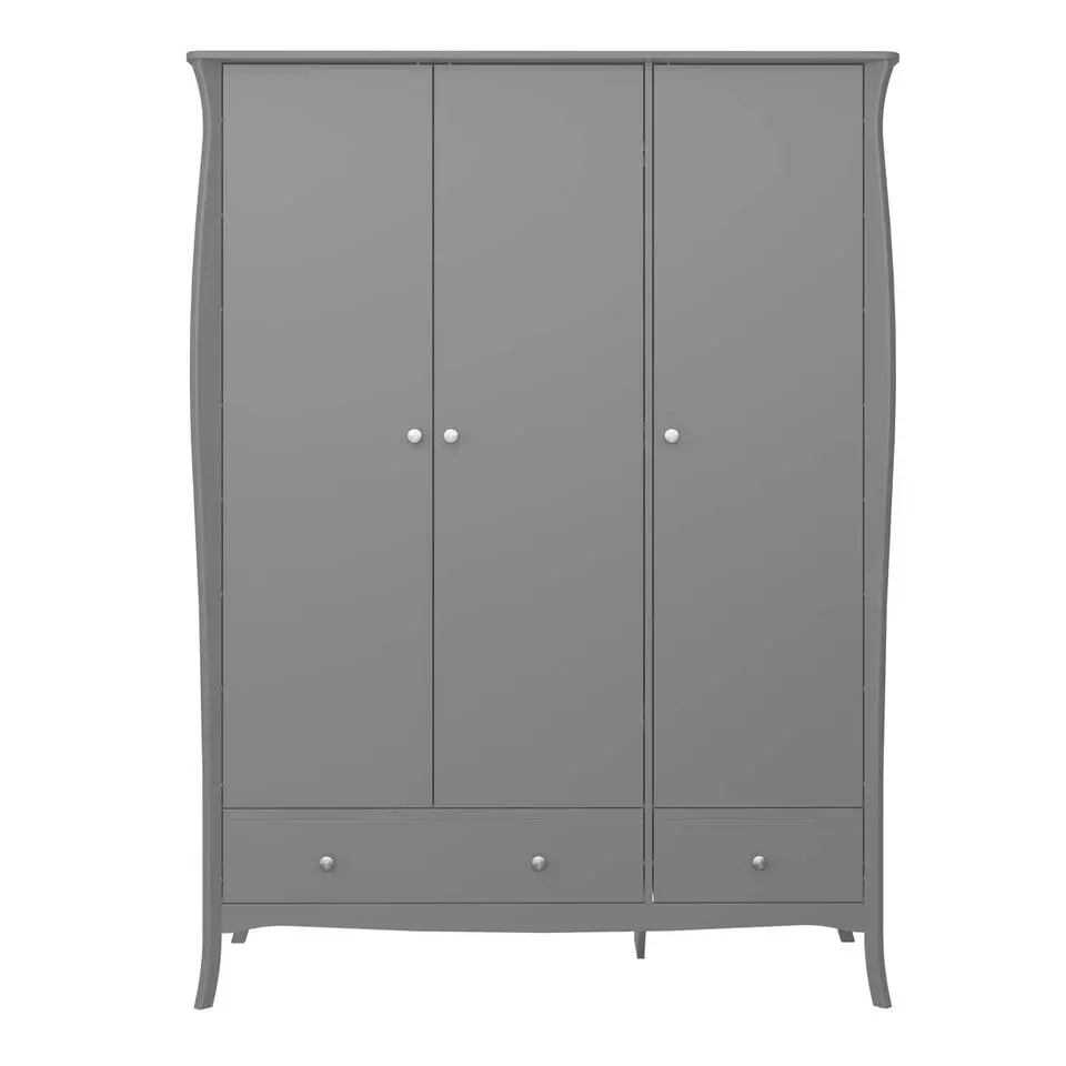 Hioshop kledingkast Simon - 3 deuren - grijs