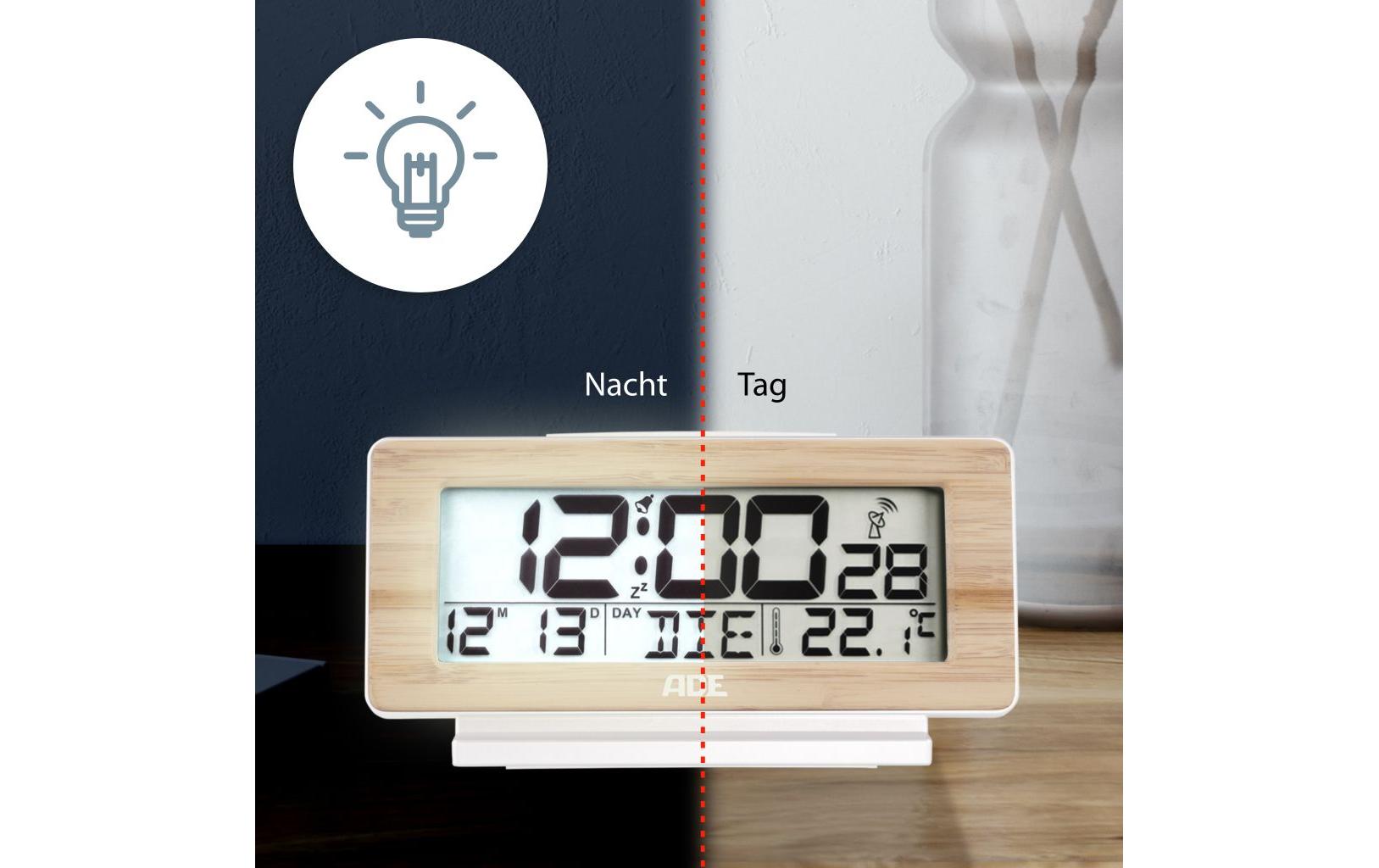 Digitalwecker Temperatur-& DatumsanzeigeFunkwecker mit Kalender und Schlummerfunktion