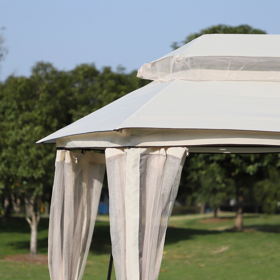 Outsunny Hollywoodschaukel mit Seitenwänden beige, schwarz