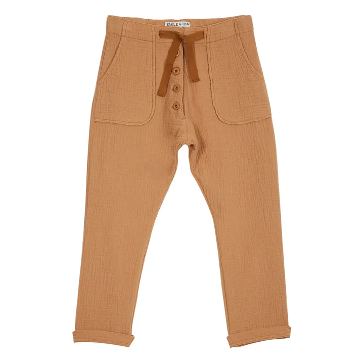 Emile et Ida Pantalon Gaze de Coton | Ocre