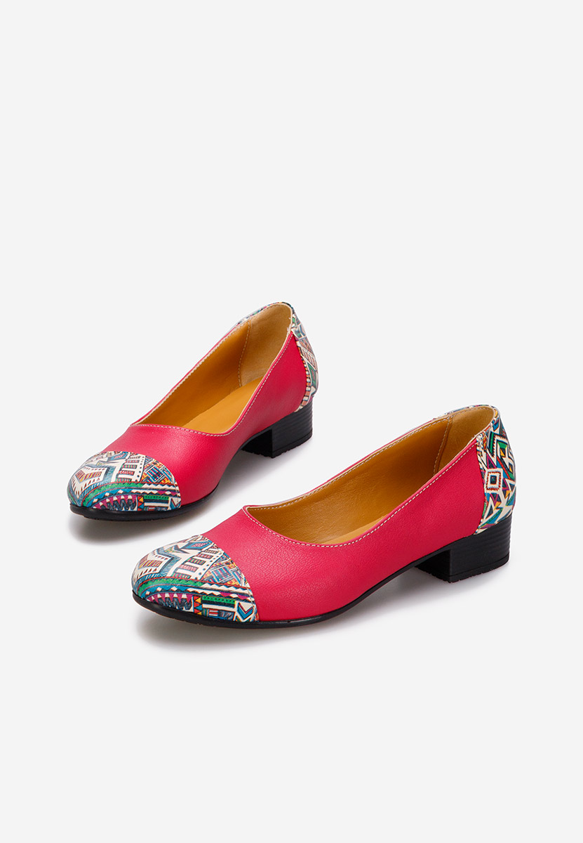 Chaussures femme en cuir naturel fuchsia Romina