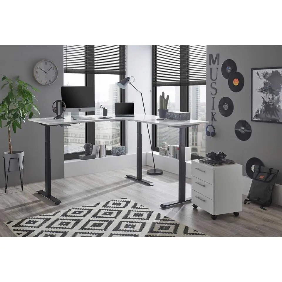 Ladeblok Ben - 3 lades - met wielen - wit