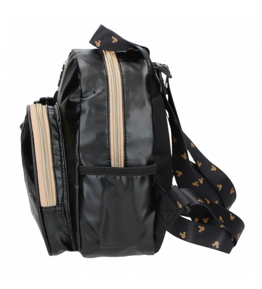 Mochila preta Joumma Bags com contorno do Mickey