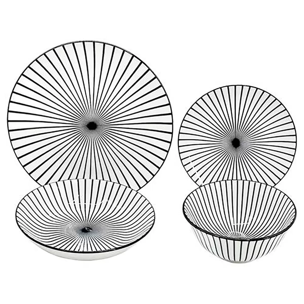 Tafelservice Miyu James Wood schwarz,weiss