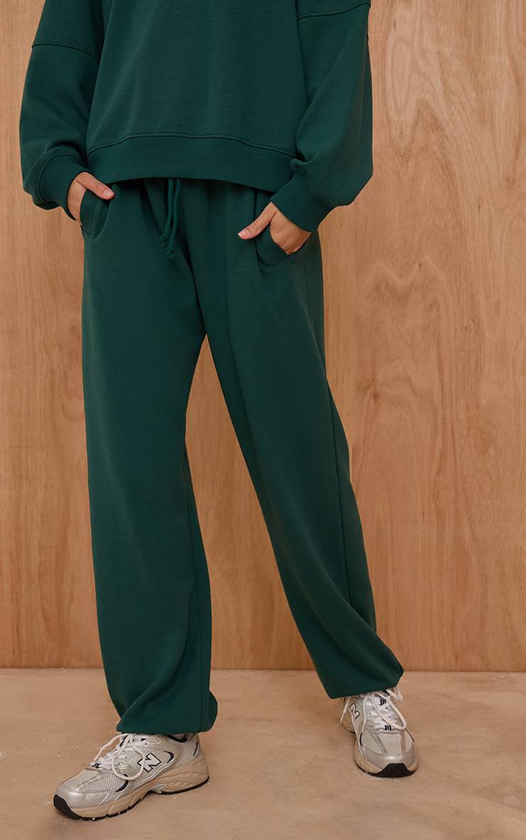 Pine Green Pantalon De Jogging Côtelé Avec Poignets Resserrés