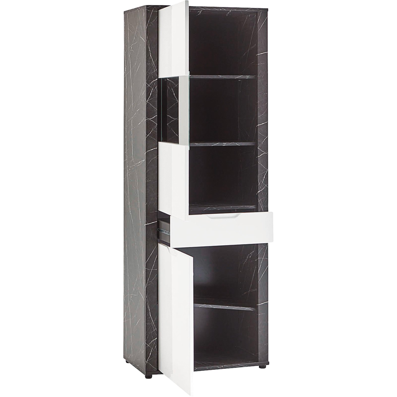 Vitrine Kos MDF Marmor schwarz 68 x 189 x 40 cm
