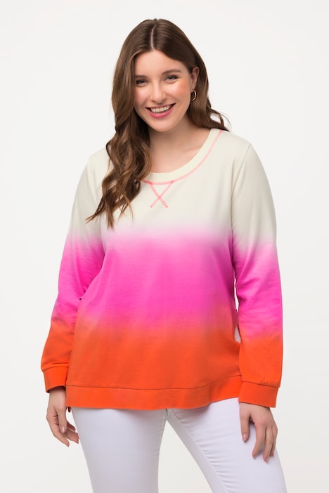 Sweatshirt, Batikstreifen, Classic, Rundhals, Langarm