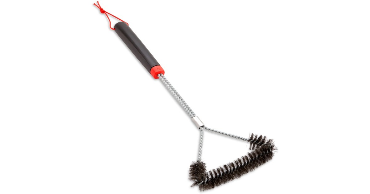 WeberDriezijdige reinigingsborstel grillreinigingsborstel  (Zwart/rood, 45 cm)